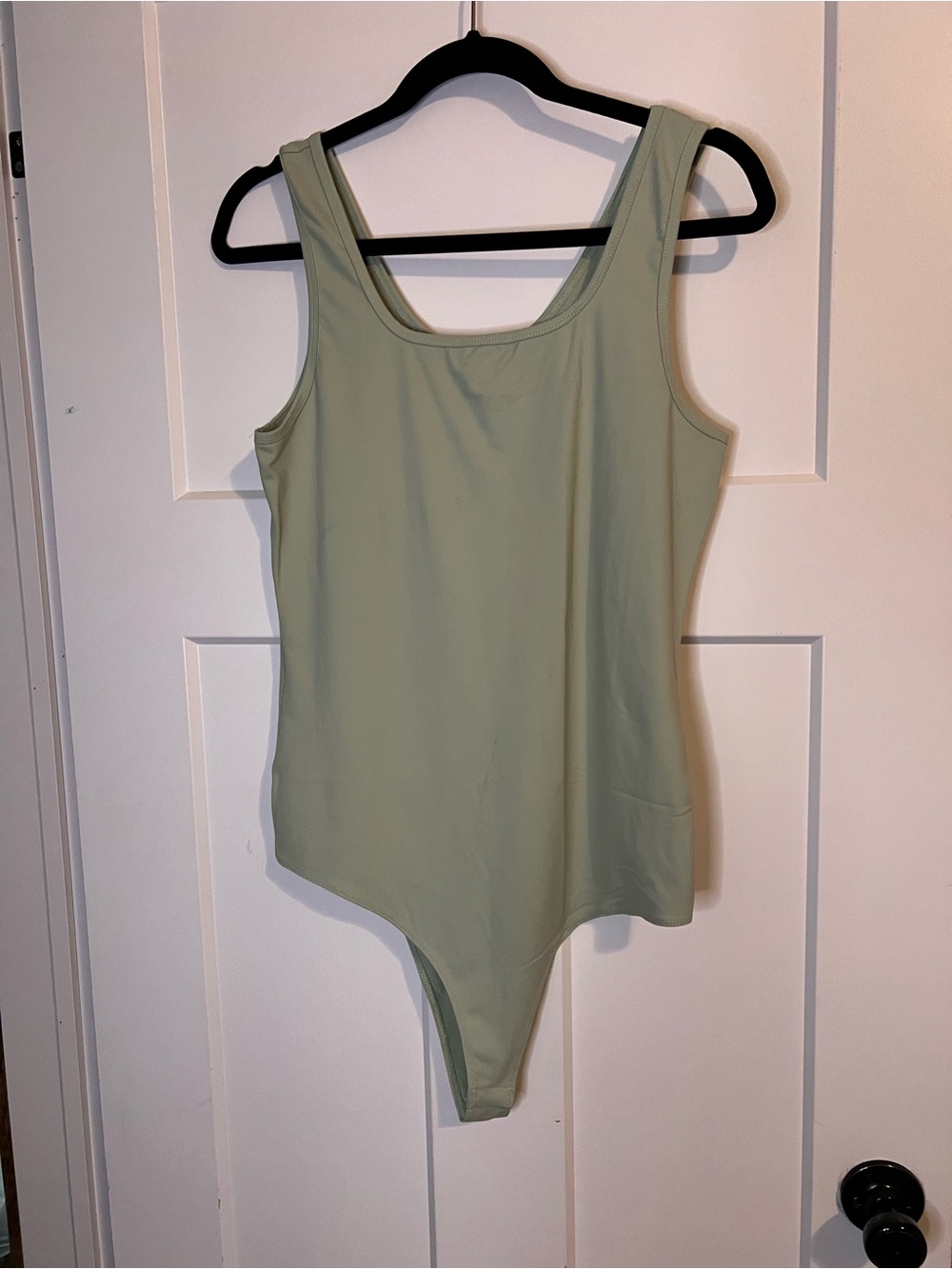 Minimal Scoop Neck Sage Bodysuit